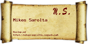 Mikes Sarolta névjegykártya